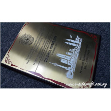 Customize Wooden Plaque<br>2D Etching Brass Polishing Hairline<br>Plaque/BPH_01
